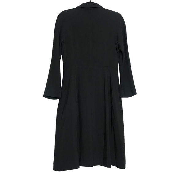 MM Lafleur Grey Liz Coat Dress Viscose Button Up Long Sleeve Collar A-Line Sz 8 - Picture 11 of 16